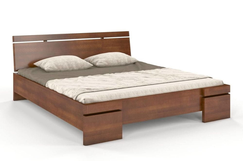 eoshop Drevená posteľ SPARTA Maxi & Long, dlhšia 20cm, buk (Rozmer: 120x220 cm, Farba: Orech)